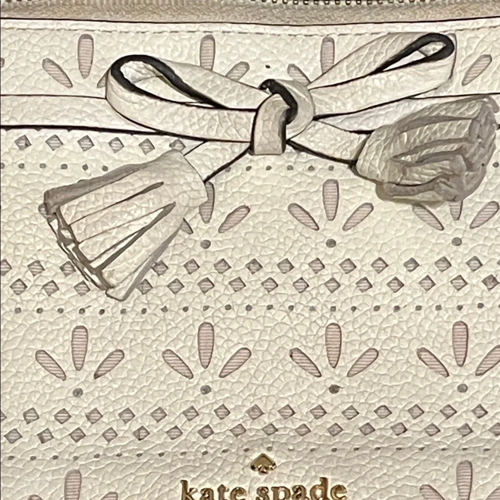 Kate Spade Cream Patterned Clutch